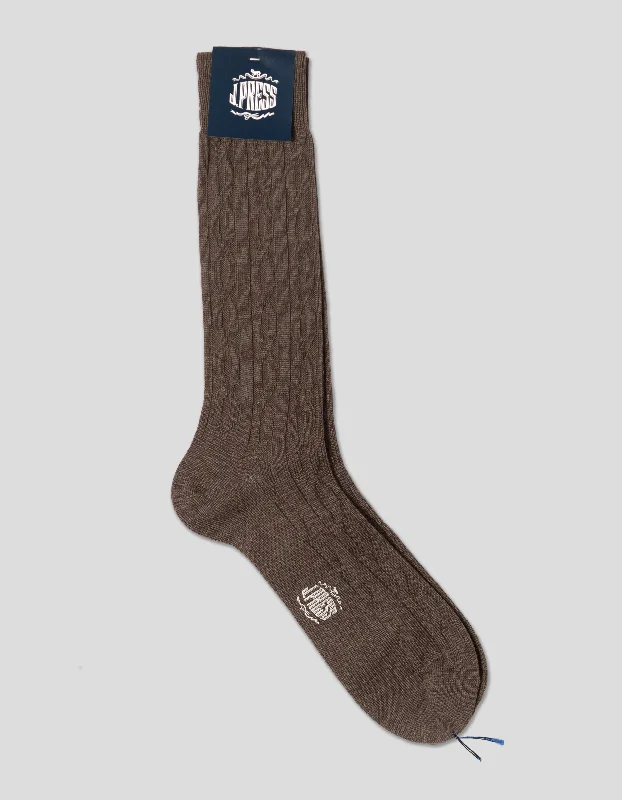- Foldable and portable cat bagWOOL CABLE  SOCKS - LIGHT BROWN