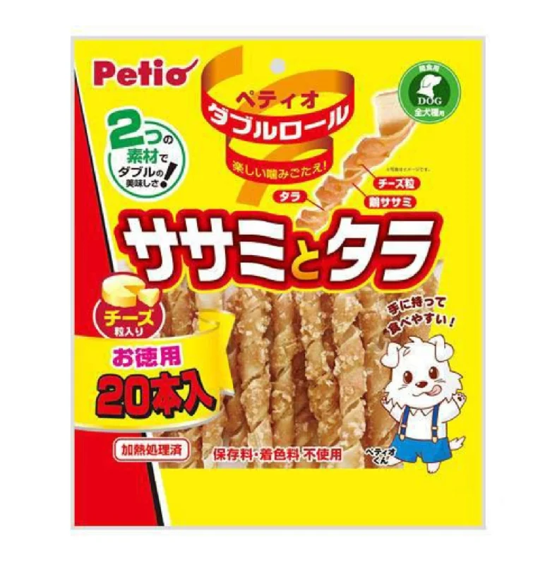 - Foldable and portable cat bagPetio Double Roll: Chicken Fillet and Cod with Cheese, 20 Pieces - Dog Snack - Foldable and portable cat bagPetio Double Roll: Chicken Fillet and Cod with Cheese, 20 Pieces - Dog Snack