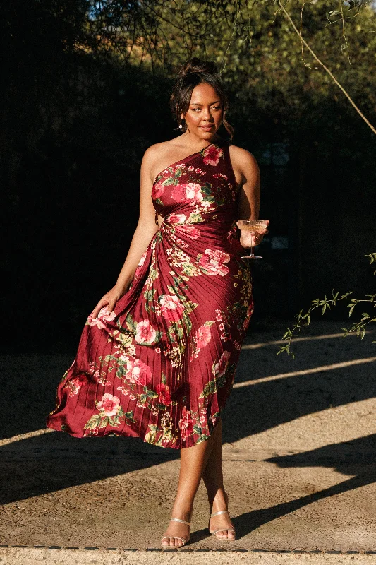 - Pet water dispenser UV sterilization versionKleo One Shoulder Maxi Dress - Burgundy Floral