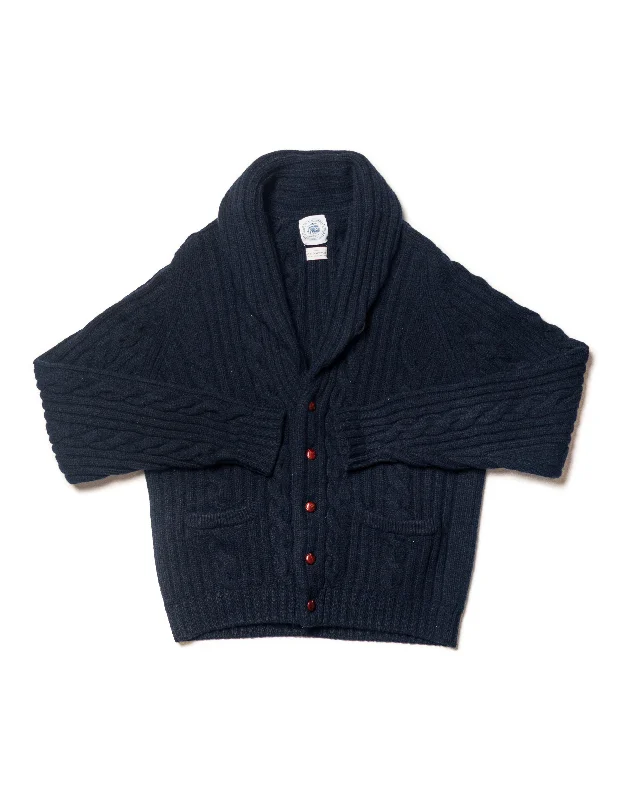 - Cat hair ball removal and hair removal creamNAVY LAMBSWOOL CABLE CARDIGAN