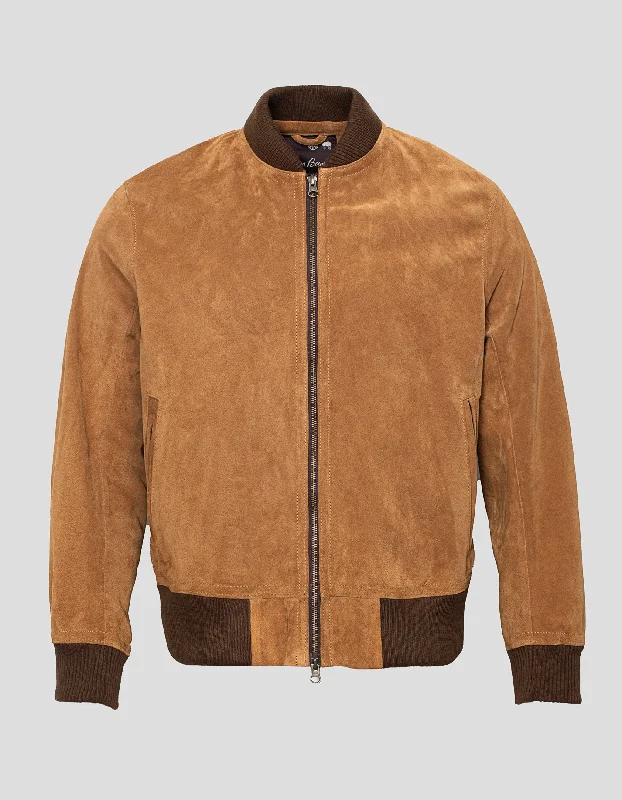 - Custom pet birthday cakeTAN SUEDE BOMBER JACKET