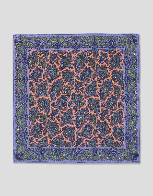 ---PAISLEY POCKET SQUARE - GOLD