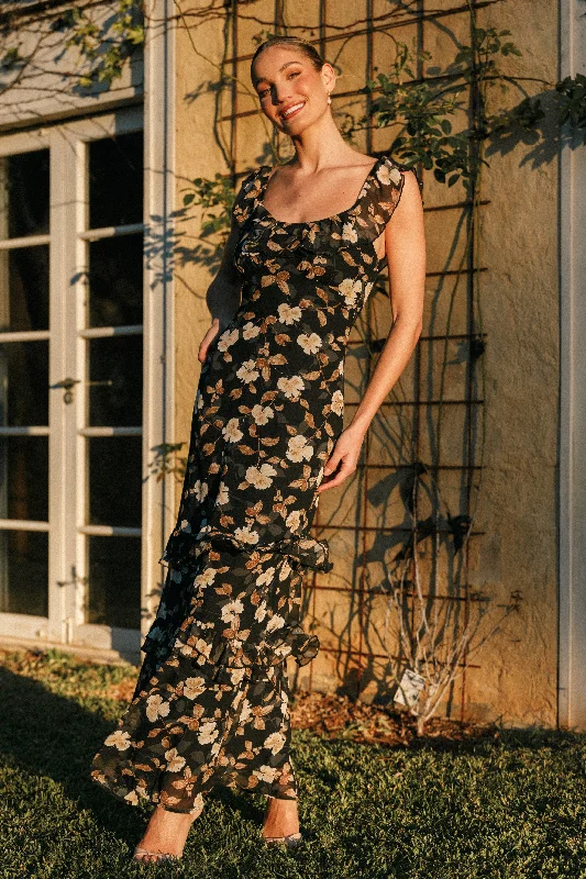 - Automatic temperature adjustment cat bedIrelynn Maxi Dress - Black Floral