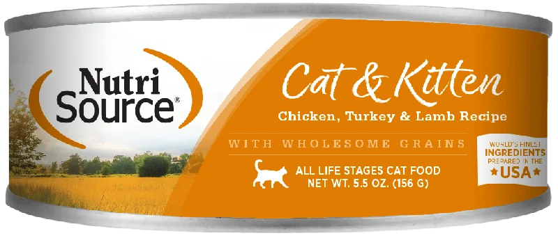    - Weight management cat food  NutriSource Chicken, Turkey & Lamb Cat 5oz
