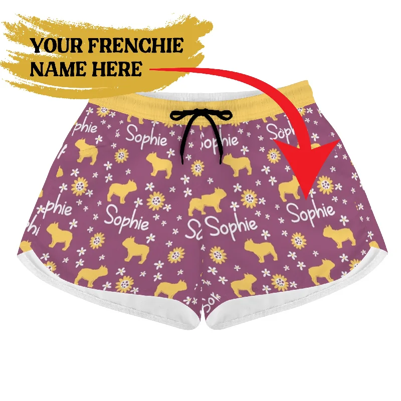 - Pet monitor with cameraCustom Women's Beach Shorts  with French Bulldog Name