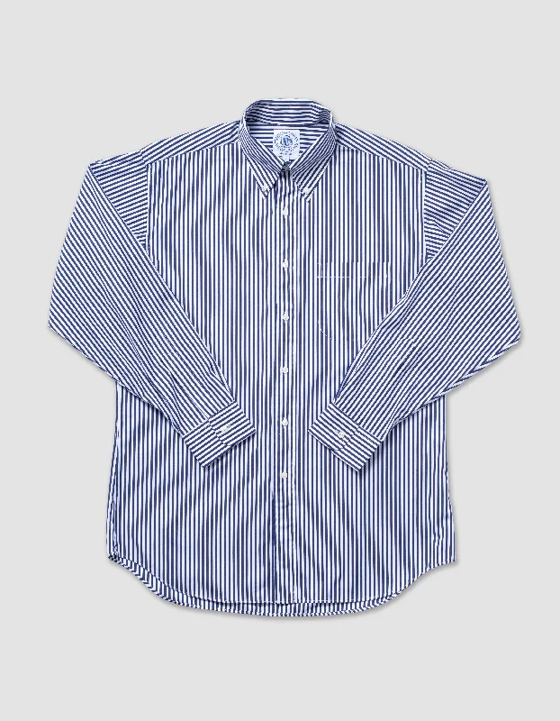 - Pet stroller can be taken on the planeBOLD STRIPE LONG SLEEVE SHIRT - NAVY