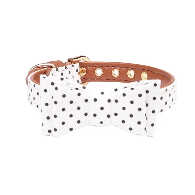 White Bow Collar