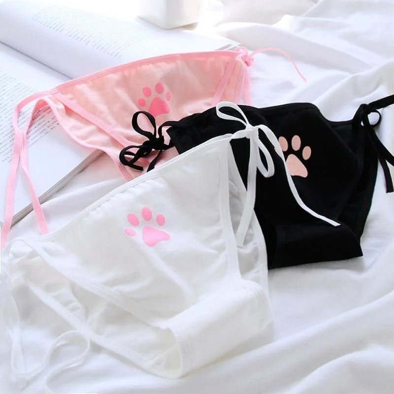 - Automatic temperature adjustment cat bedPaw Print Tie-Up Panties