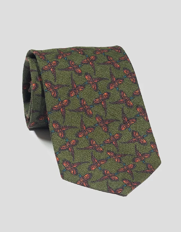 - Degradable pet feces bagWOOL CHALLIS PHEASANT TIE - OLIVE