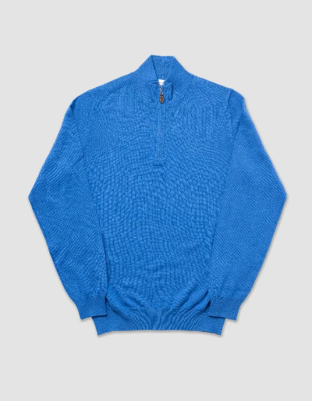 - Organic cotton dog bibsCOTTON CASHMERE QUARTER ZIP UP - ROYAL BLUE