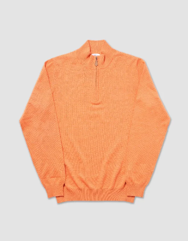 - Natural latex pet mattressCOTTON CASHMERE QUARTER ZIP UP - ORANGE