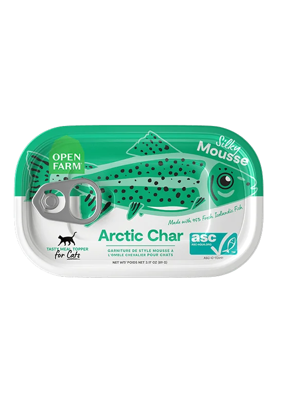    - High-fiber cat food  Open Farm Arctic Char Topper for Cats 3.17oz