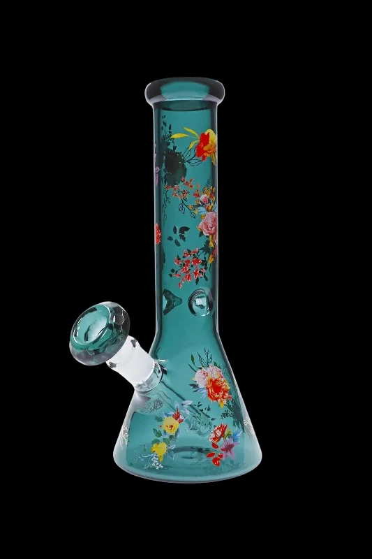 - Summer pet ice matFamous Design Floral Lush Beaker Water Pipe - Teal