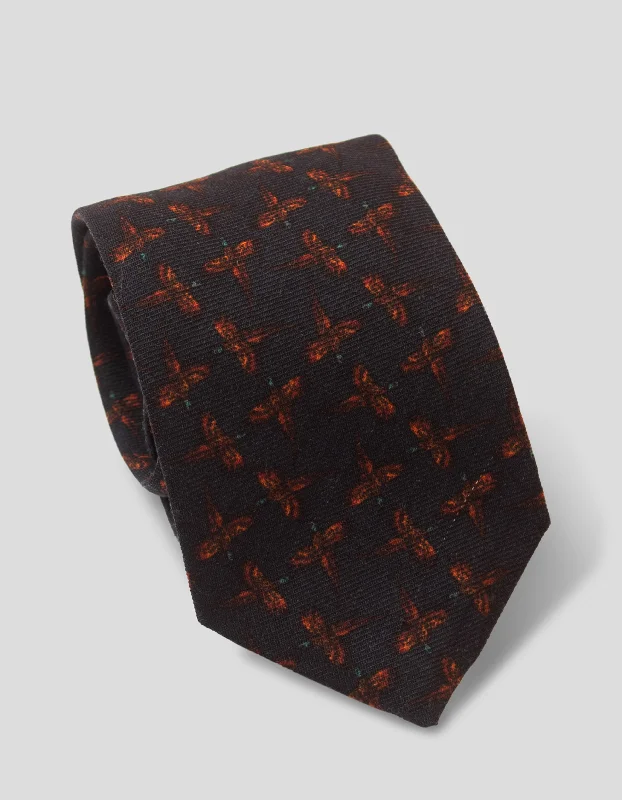 - Winter warm clothes for short-haired dogsWOOL CHALLIS PHEASANT TIE - NAVY