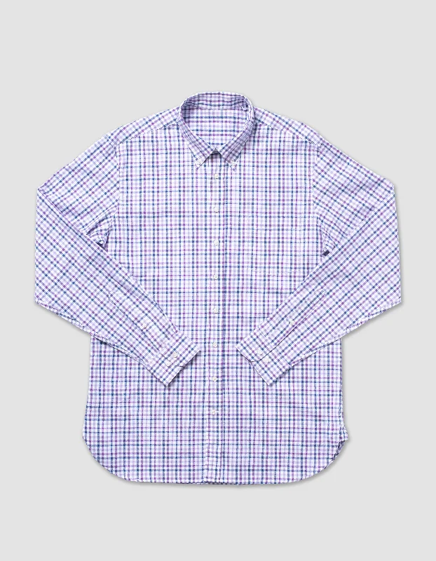 - Durable nylon dog leash wholesaleCOTTON LONG SLEEVE GINGHAM SHIRT- PURPLE/NAVY