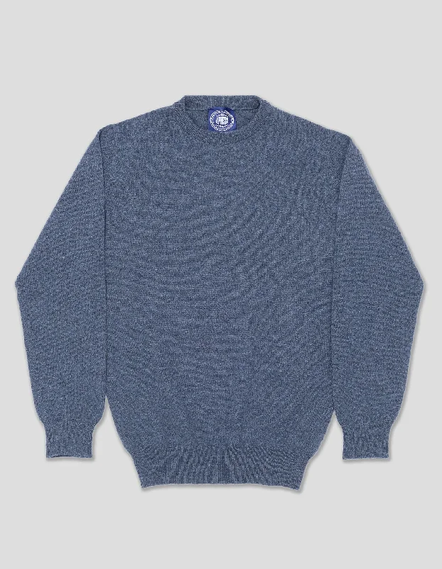 - Rabbit grass rack to prevent waste food boxBLUE MARL CASHMERE CREW NECK SWEATER