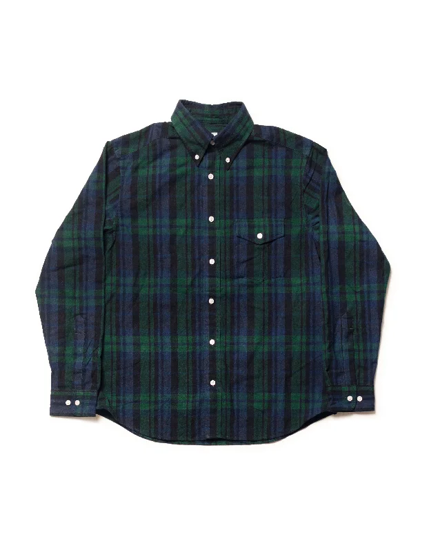 - Summer pet ice matTARTAN FLANNEL SPORT SHIRT - GREEN/NAVY PLAID