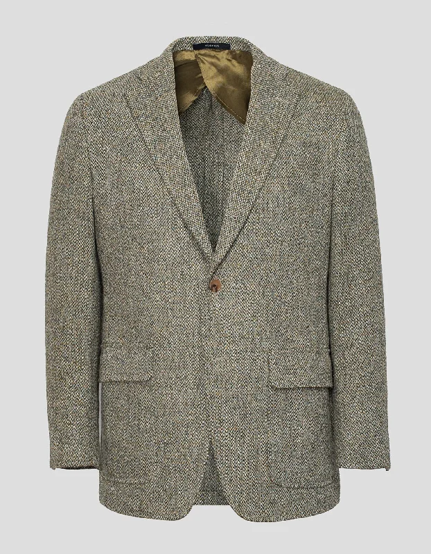 ---HARRIS TWEED LIGHT BROLIVE BARLEYCORN SPORT COAT