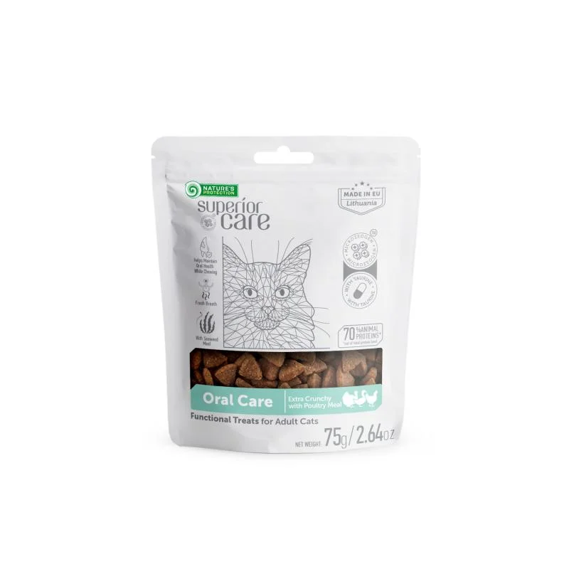    - Cat food for coat health  Nature's Protection Superior Care Oral Care Cats Dental Treats For Adult Cats Of All Breeds With Poultry And Seaweed