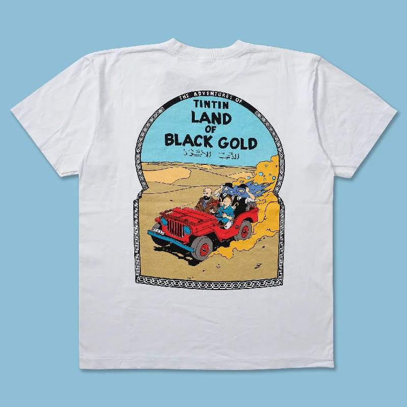  -Splash-proof food bowl AND Anti-choking slow food bowlVintage Tin Tin The Land of Black Gold T-Shirt Medium