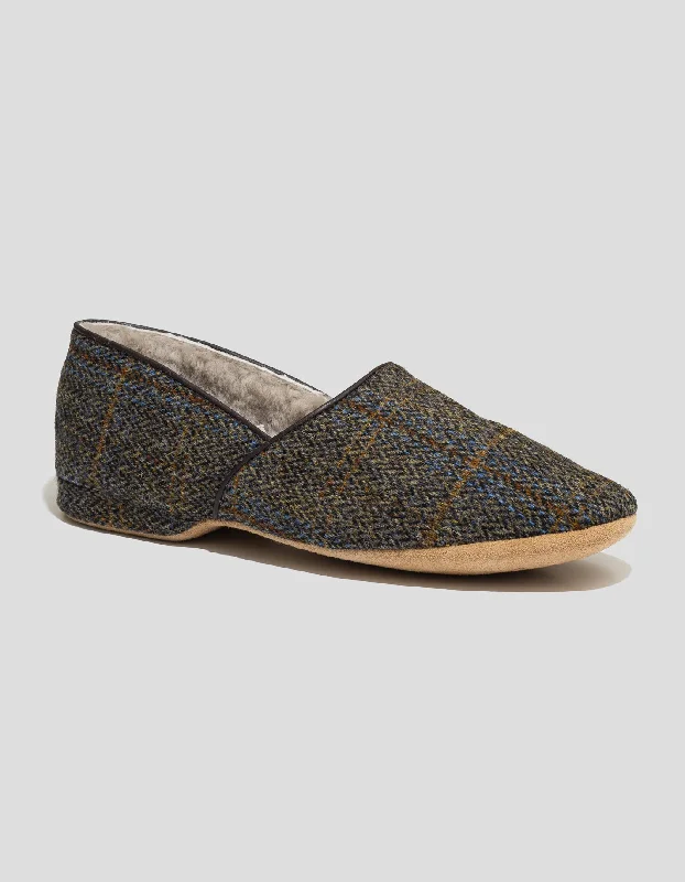  -Non-contact cat thermometerDRAPER HARRIS TWEED SLIPPER SHEEPSKIN LINED - EARTH
