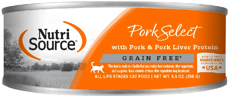    - Outdoor cat food  NutriSource Grain Free Pork & Pork Liver Cat 5oz