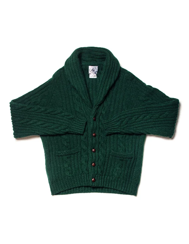 - Custom pet birthday cakeGREEN LAMBSWOOL CABLE CARDIGAN
