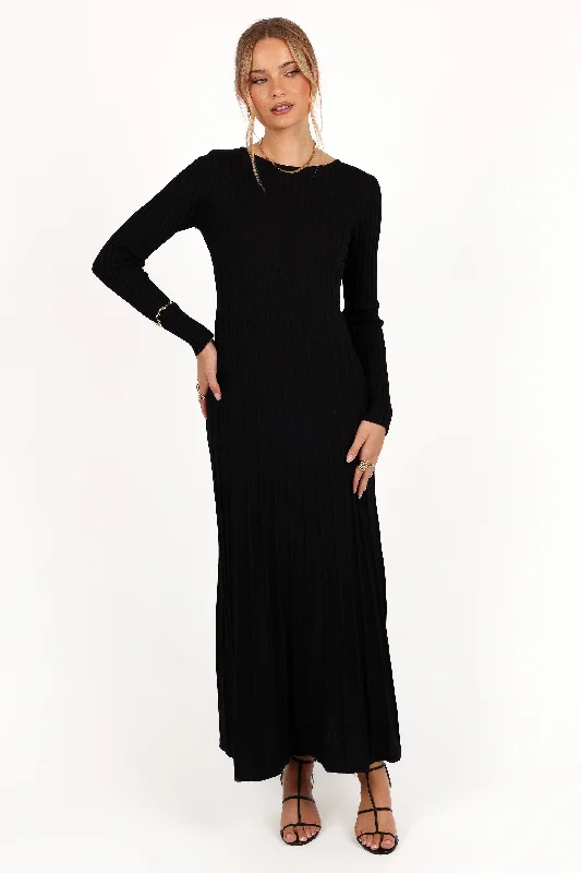  -Explosion-proof leash FOR LARGE dogsAlison Long Sleeve Maxi Dress - Black