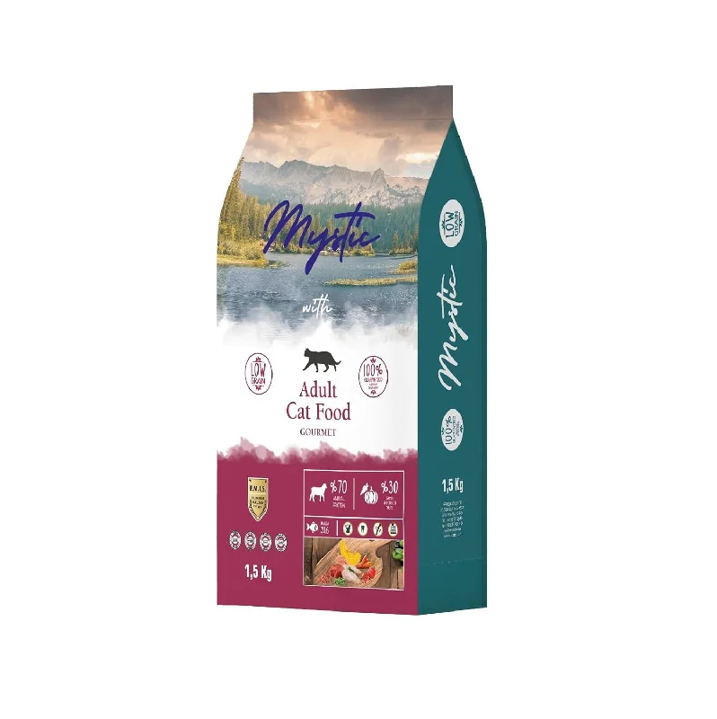 . **Price and Purchasing**  Mystic Adult Gourmet Dry Cat Food