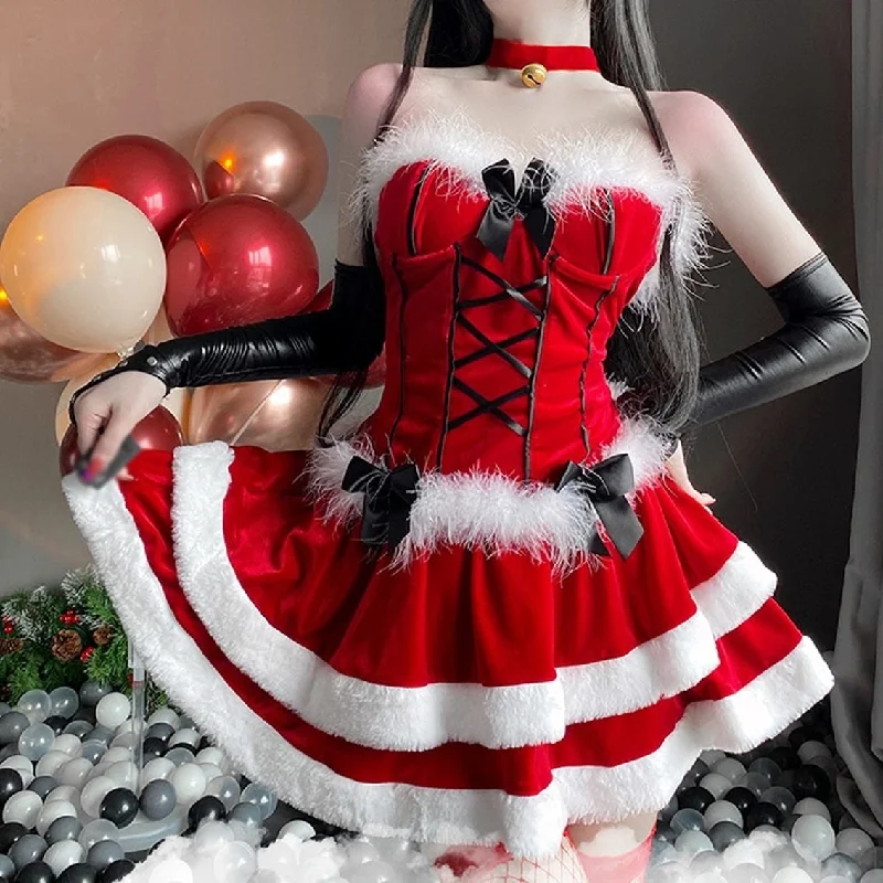 - Summer pet ice matLace Up Santa Dress + Costume