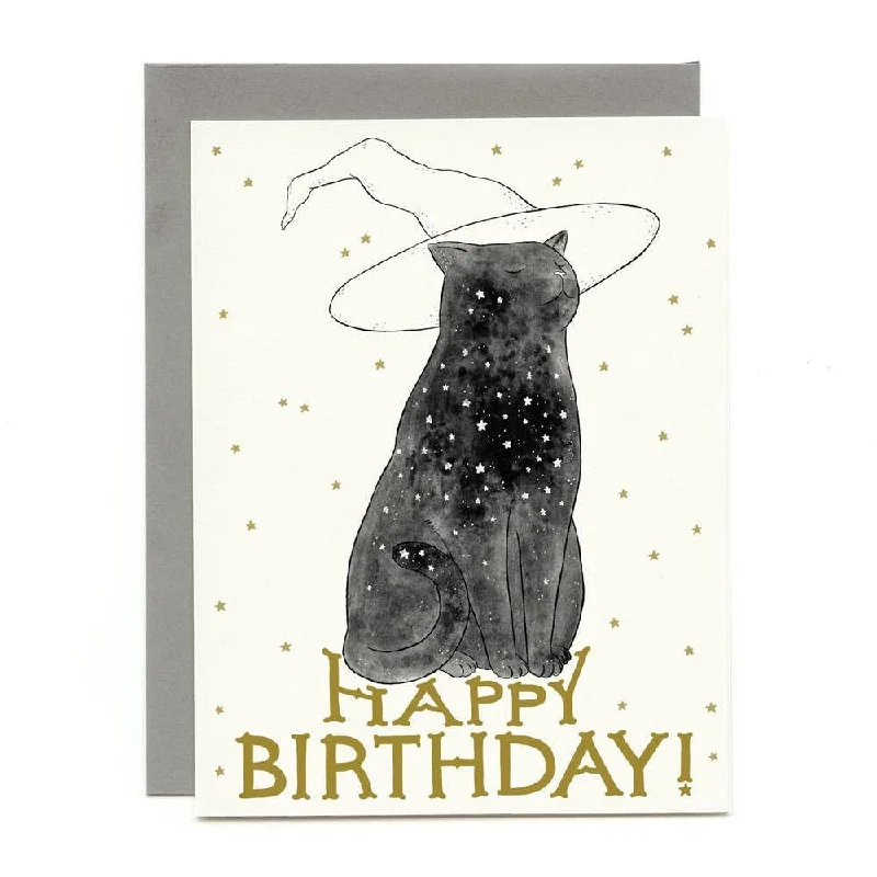  -Anti-scratch scratching board AND cat bed in oneStarry Witchcat Birthday Card