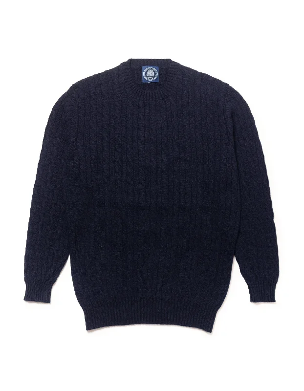 ---NAVY CASHMERE CABLE