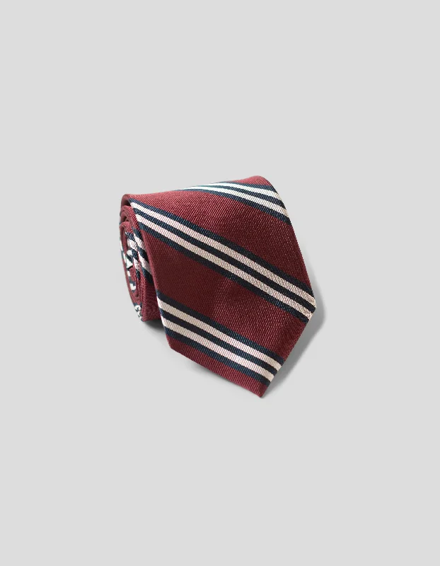 - Car dog seat beltCLASSIC SILK REPP STRIPE STRIPE TIE - BURGUNDY/NAVY/WHITE