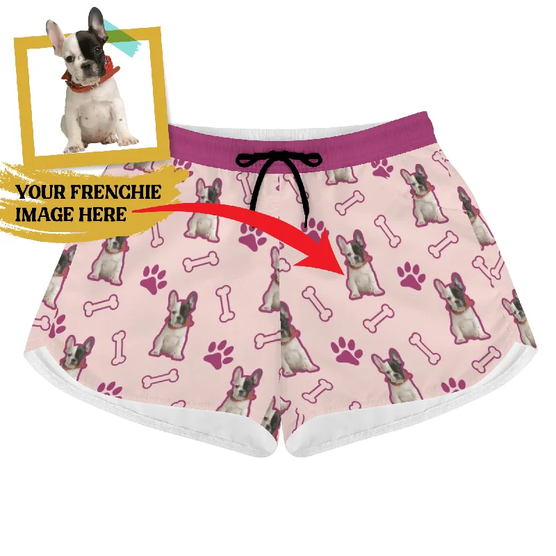  -Non-contact cat thermometerCustom Women's Beach Shorts  with French Bulldog Image