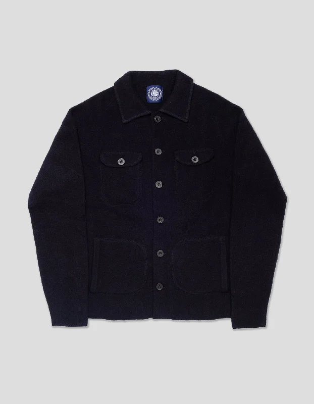 - Automatic temperature adjustment cat bedWOOL KNITTED SHIRT JACKET - NAVY