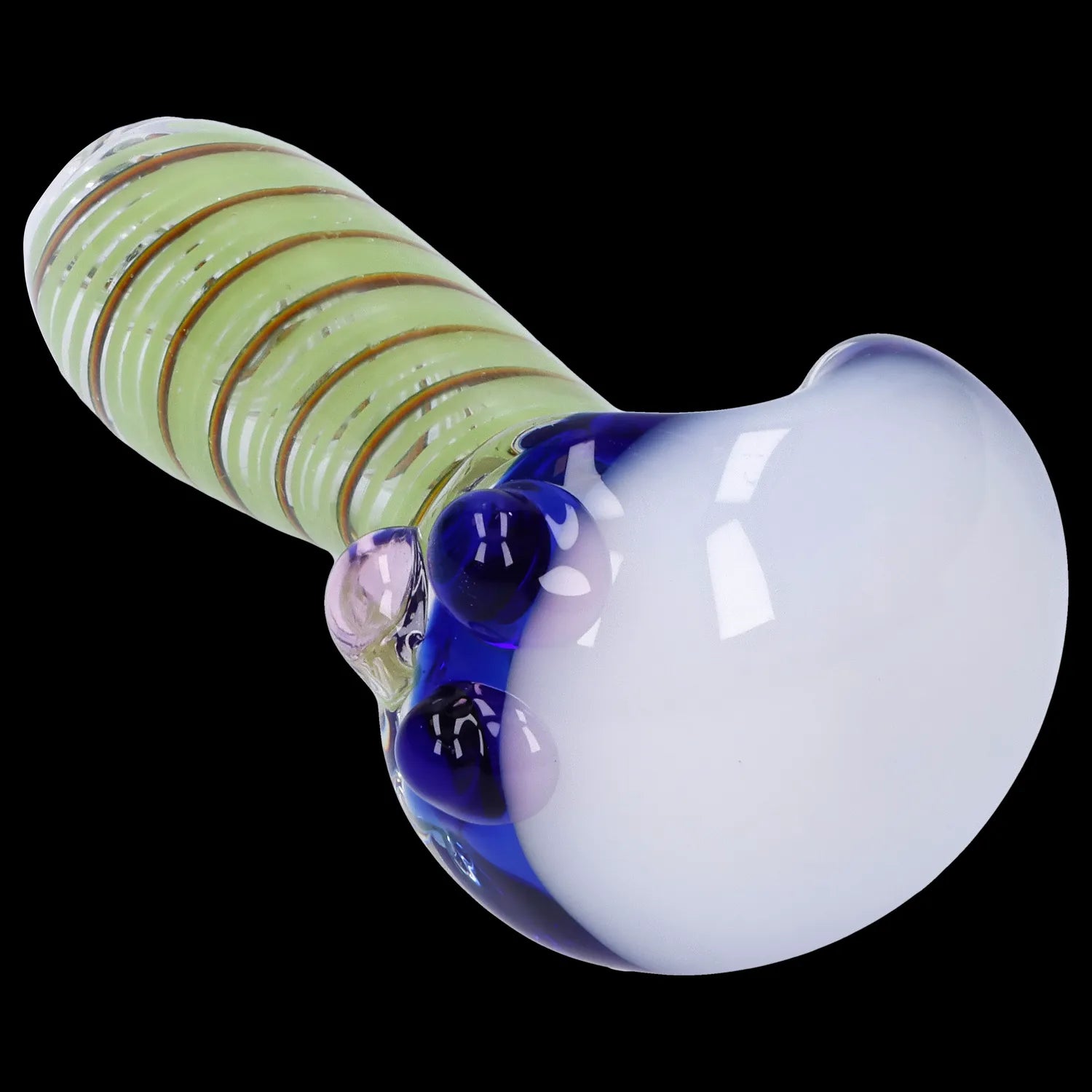 ---Swirling Double Blown Spoon Pipe - 4.5 in