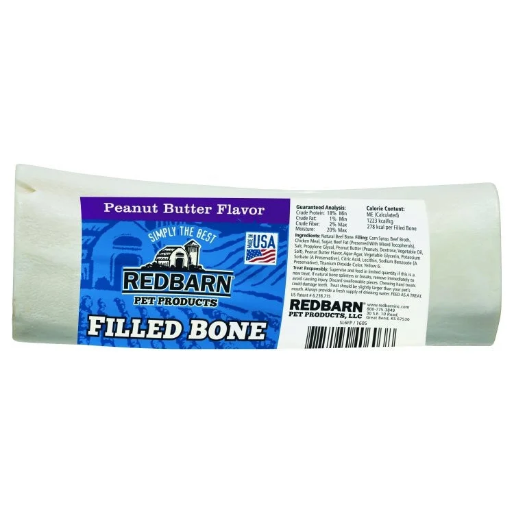 - Natural ingredient dog foodREDBARN Large Filled Bone-Peanut Butter