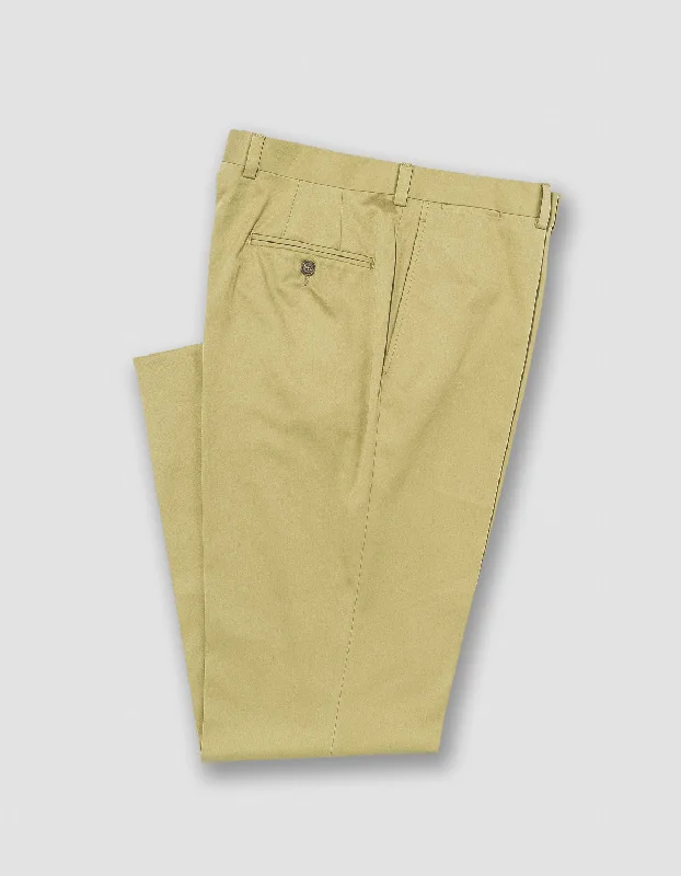 - Pet tear stain cleaning wipesKHAKI COTTON DRILL CLOTH TROUSER - CLASSIC FIT