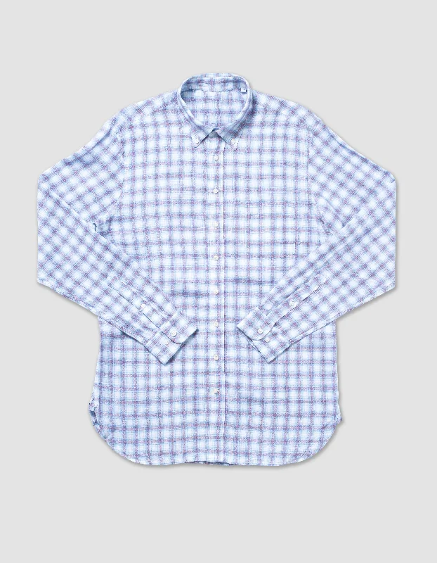 - Natural latex pet mattressLINEN LONG SLEEVE SHIRT - WHITE/BLUE/RED MULTI PANE