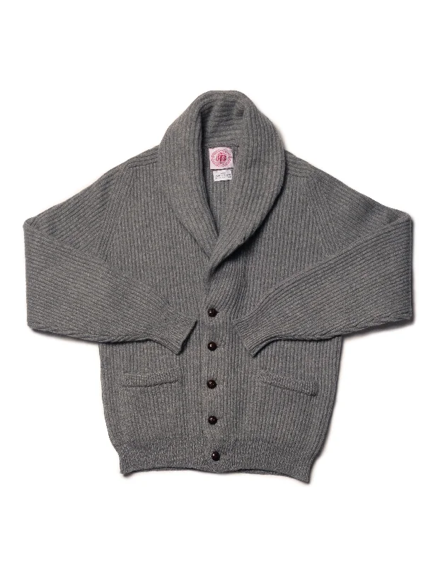 - Car dog seat beltGREY CASHMERE SHAWL COLLAR CARDIGAN