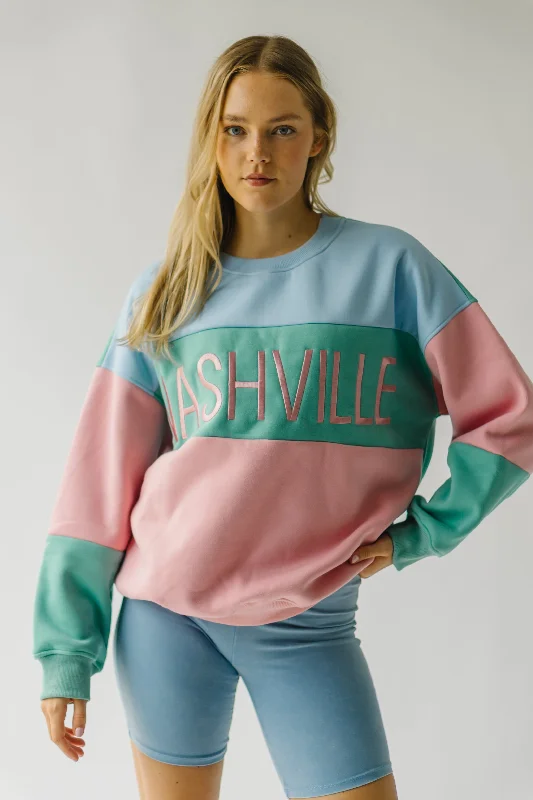 The Nashville Colorblock Pullover in Pastel Multi