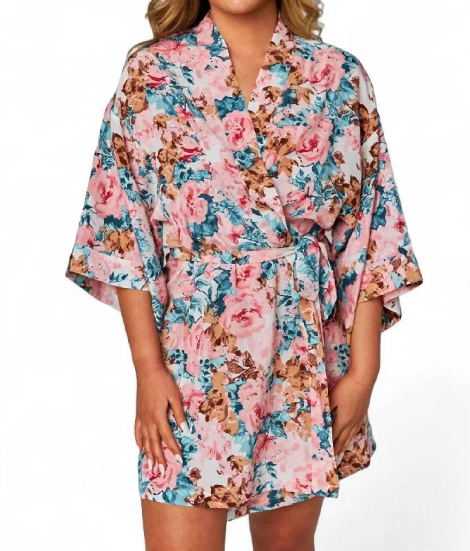 Hadid Short Robe In Fleurish